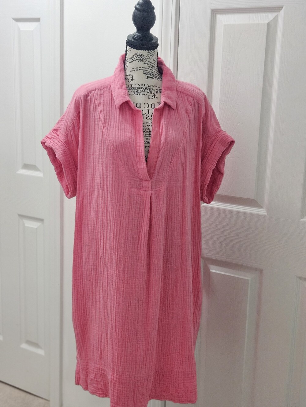 J. Crew Bubblegum Pink Cotton Gauze Tunic Dress XXL